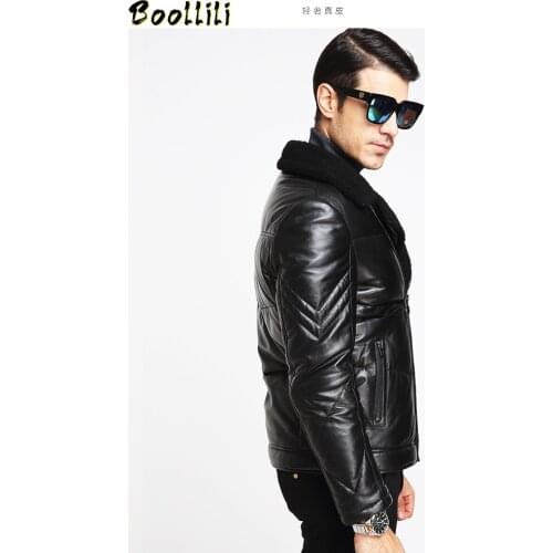 2020 Genuine Leather Jacket Men Thick 90% White Duck Down Sheepskin Male Leather Jacket Plus Size Jaqueta Couro Masculino