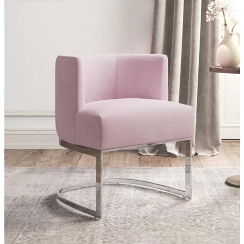 Living Room Furniture Accent Arm Chair Chrome Leg Velvet Upholstery Chair