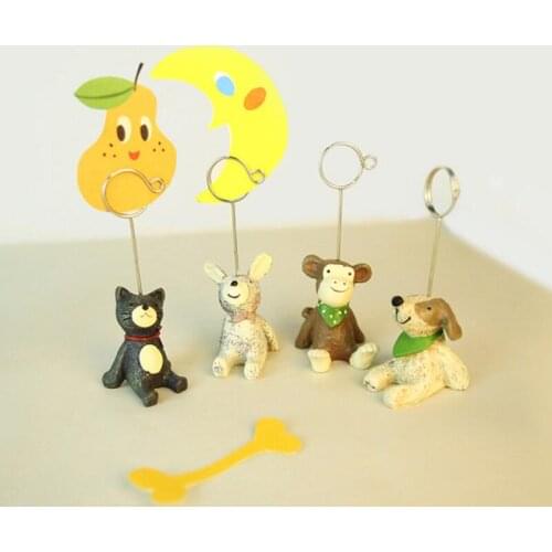 Mini Resin Animal Shaped Table Number Holder Place Card Clip Wedding Birthday Party Decoration LX8011