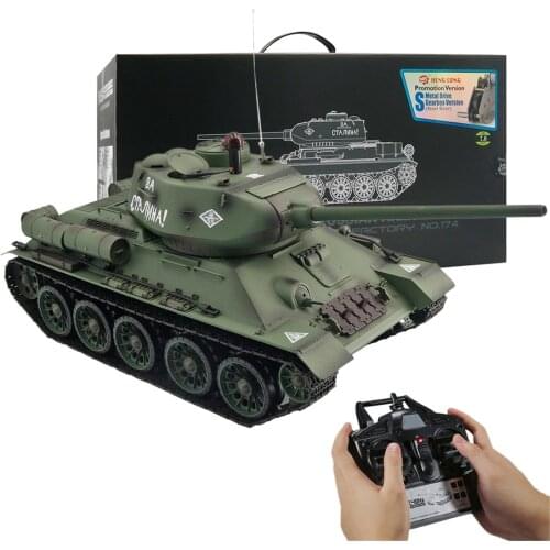 1:16 Soviet T-34 Medium Tank 2.4G Remote Control Model Military Tank with Sound Smoke Shooting Effect - Metal Upgraded Edition