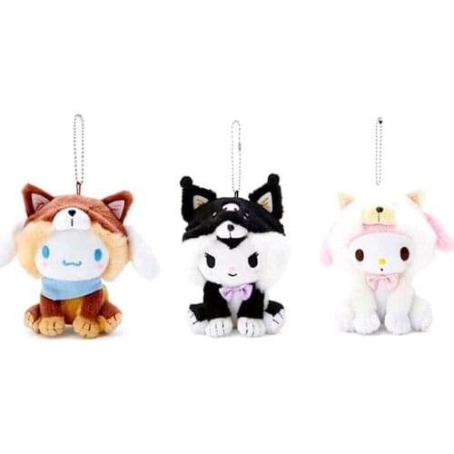 Cartoon Stuffed Plush Kuromi My Melody Cinnamoroll Cute Plush Anime Kawaii Soft Plushie Bag Pendant Girls Doll Toys Gifts 11cm
