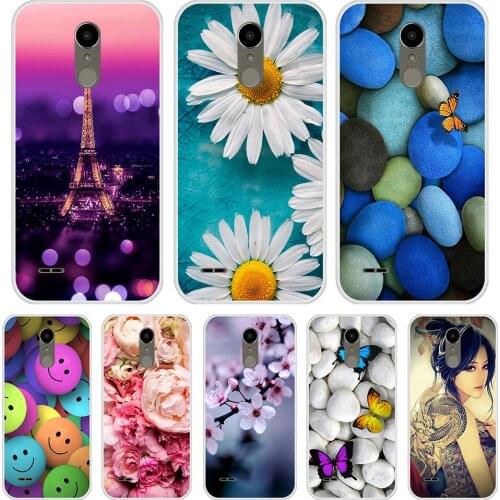 Soft TPU Silicone Case For LG K10 2017 Cases Cute Cat Painted Back Cover For LG K 10 2017 Phone Case