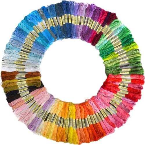 100 pieces different color Cross stitch threads Floss Thread 8 meters Long 6 Strands cross stitch skeins Custom color