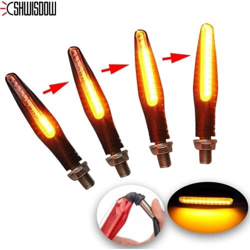 2019 newest 4x Universal flowing water flicker led motorcycle turn signal Indicators Blinkers Flexible Bendable Amber light lamp
