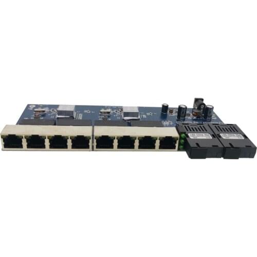 Reverse POE 2G8 RJ45 Gigabit Ethernet Switch Fiber Port SC Connector PCBA Board Fibra Optical Converter Plate US Plug