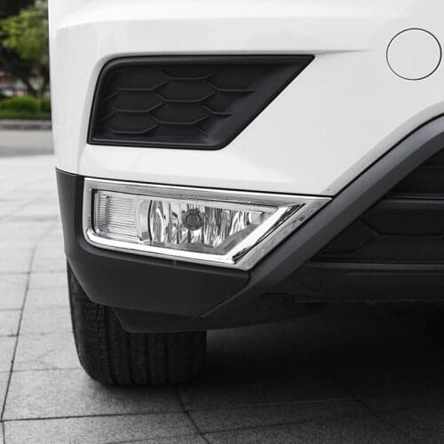 For Tiguan L Tiguan MK2 2016 2017 2018 ABS Plastic Car head front fog light lamp frame styling cover trim panel car styling 2pcs