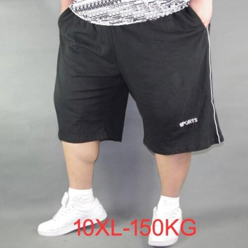 Mens plus size shorts plus size 8XL 9XL 10XL waist 142cm summer large elastic sports casual loose large size 60 blue shorts