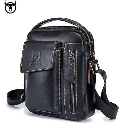 Brand Genuine Leather Mens Messenger Bag Casual Crossbody Handbag Gift for Man Business Shoulder Bag