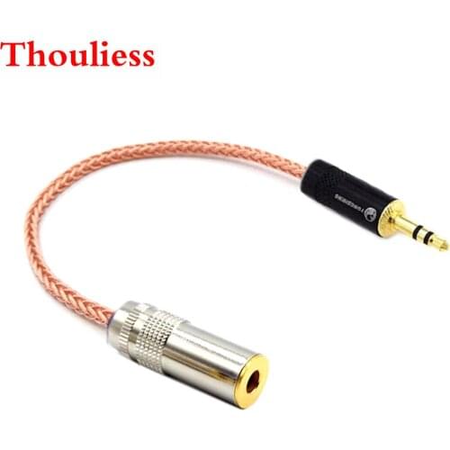 Thoulies HIFI 3.5 to 4.4mm Male to Female Single Crystal Copper 3.5mm Stereo Male to 4.4mm Balanced Female Audio Adapter Cable