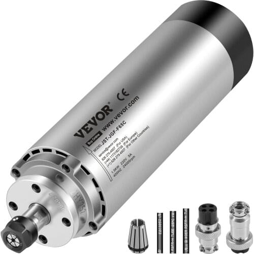 VEVOR 1.5KW 2.2KW 220V Air Cooled Spindle Motor with Four Bearings ER11 ER20 Collet for CNC Router Engraver Frequency Converters