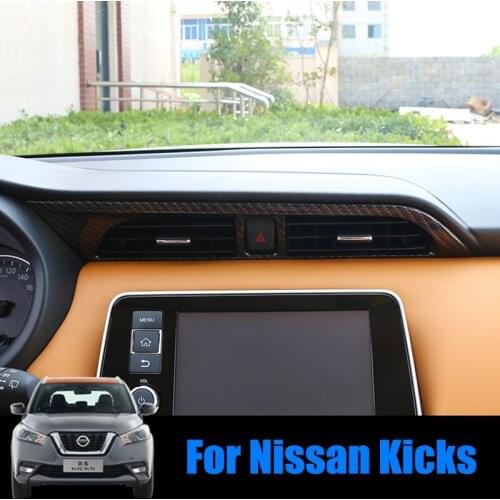 For Nissan Kicks 2017-2021 Interior Center Air Condition Outlet Cover ABS Decoration Trim