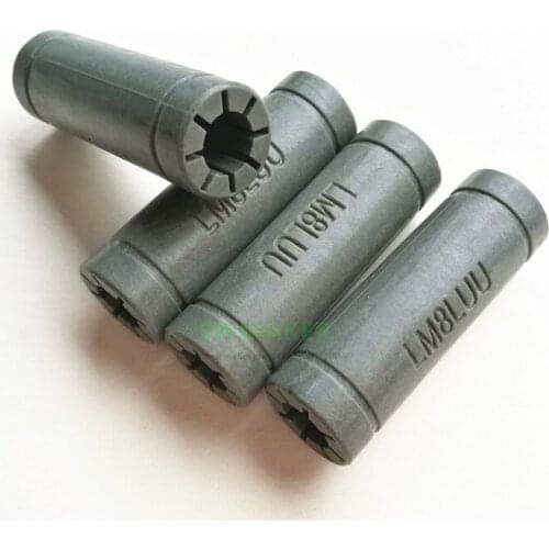 2pcs Solid Polymer LM8LUU Linear Bearings Bushing LML8UU 8MM 8*15*45mm gray color for Prusa Mendel 3D printer DIY CNC machine