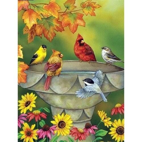 Bird Flower DIY Cross Stitch Embroidery 11CT Kits Needlework Craft Set Printed Canvas Cotton Thread Home Decoration New Room