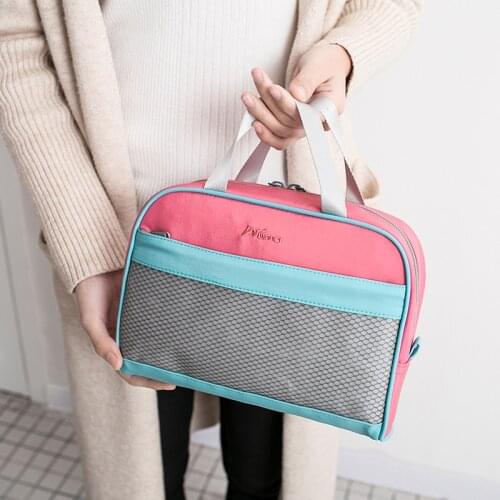 Printed Waterproof Polyester Women Travel Cosmetic Makeup Organizer Hanging Toiletry Bag