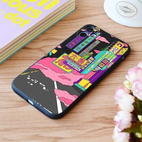 For iPhone Liquid Neon Print Soft Matt Apple iPhone Case 6 7 8 11 12 Plus Pro X XR XS MAX SE