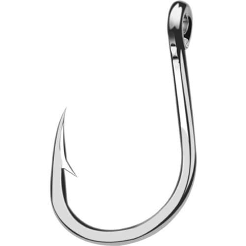 20pcs for seawater Fishing Lure Spare Hook Single Fish Lure Hooks Inline Hook Big Eye Size1/0 -13/0 Sharp High Carbon Steel