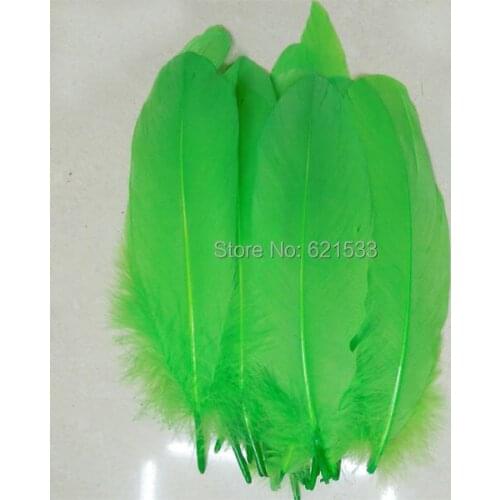 200PCS/LOT!15-20cm long Lime Green/Light Green Goose Satinettes feathers,loose feather,lot,quill,wholesale feather, bulk