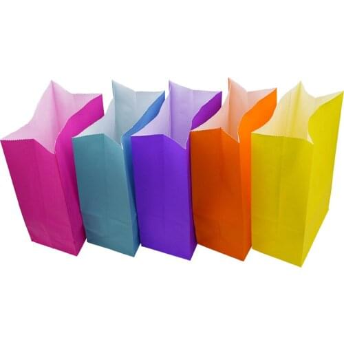5pcs Kraft Paper Bags Stand Up Dot bags Child Party Birthday Food Paper Kraft Seal Gift Packing Treat Bag Supplies 8x13x24cm