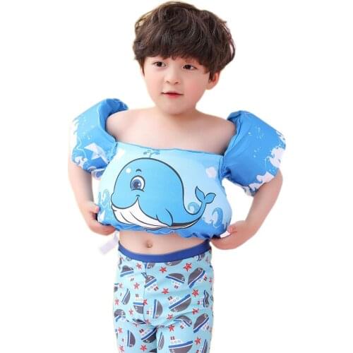 Kids Swim Vest Cartoon Adjustable Arm Circle Swimming Equipment Children Life Jacket Sleeves Buoyancy Vest For 2-6Year