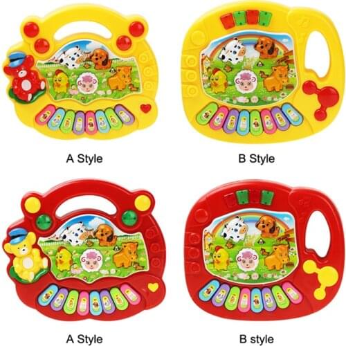 2 Types Farm Animal Sound Kids Piano Music Toy Musical Animals Sounding Keyboard Piano Baby Playing Type Musical Instruments