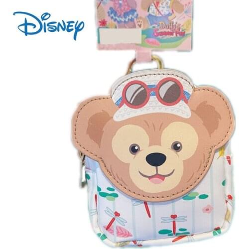 Disney Genuine Duffy Bear Cute Girls Coin Purse Cartoon Keychain Bag Pendant Keyring Woman Kawaii Mini Wallet Card Bags Gifts