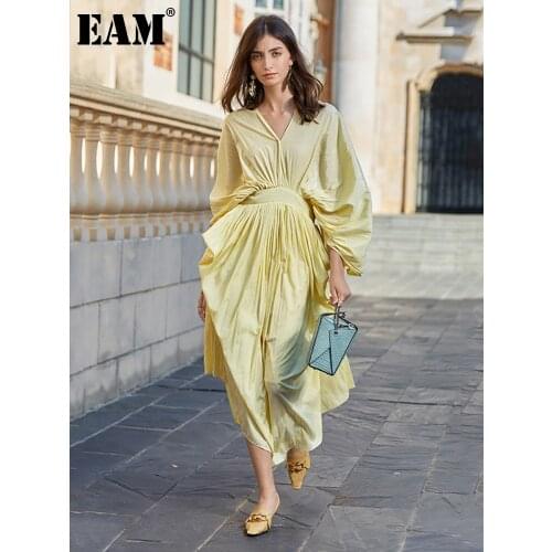 Желтые летние платья EAM China At AliExpress