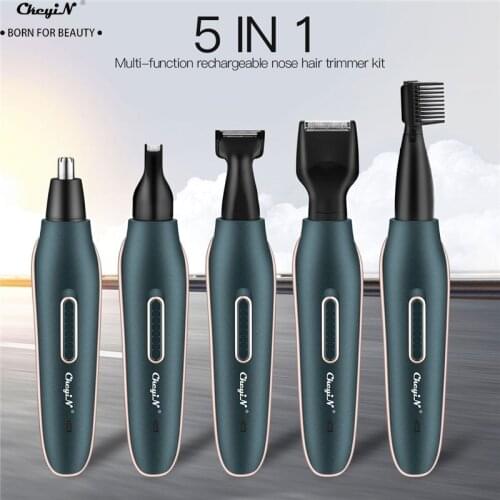 Ckeyin Electric Hair Trimmer Kit Nose Ear Beard Shaving 5 In 1 Trimmer USB Rechargeable Hair Clippers For Men Face Care Tools 50