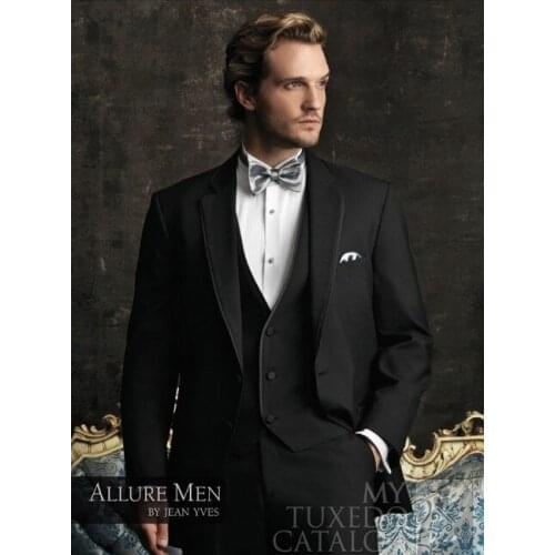 Hot Sales Black Business Men Suits Custom Made, Bespoke Classic Black Wedding Suits For Men, Tailor Made Groom Tuxedos For Men