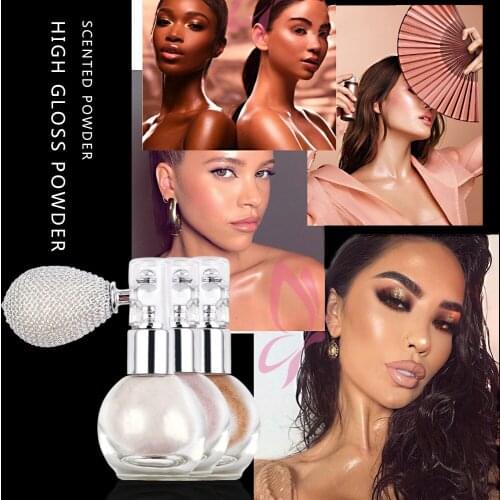 Body Highlighter Powder Glitter Face High Gloss Shimmer Sparkle Powder Makeup Airbag Squeeze Bottle Spray Cosmetics