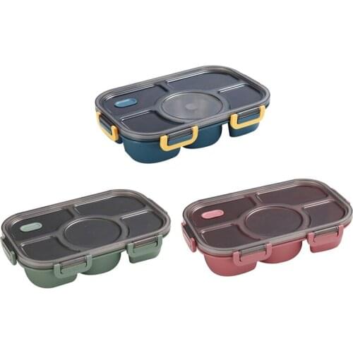 Classic Kitchen Tableware Accessories Lunch Box Student Lunch Box With Soup Bowl Leakproof Bento Box Microwave Food Container TO