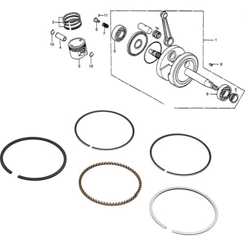 5PCS Standard Bore Piston Rings Kit for Honda XR100 XL100S CM CMX CM250C/CD Rebel