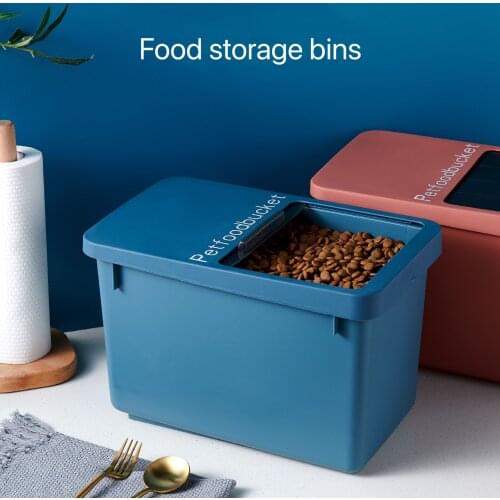 Pet Dog Feeder Bucket Sealed Moisture-Proof Storage Large Capacity Crisper Box Food Container Measuring Cup Tank Cat Accessories