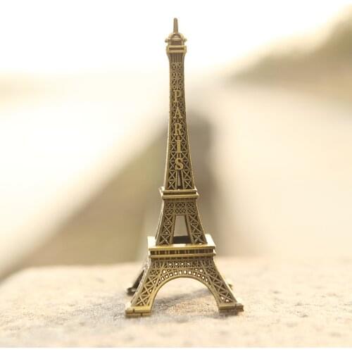 Mini Home Decoration Art Crafts Creative Gift Metal Retro Bronze Tower Model Figurine Zinc Alloy Statue Travel Souvenirs Present