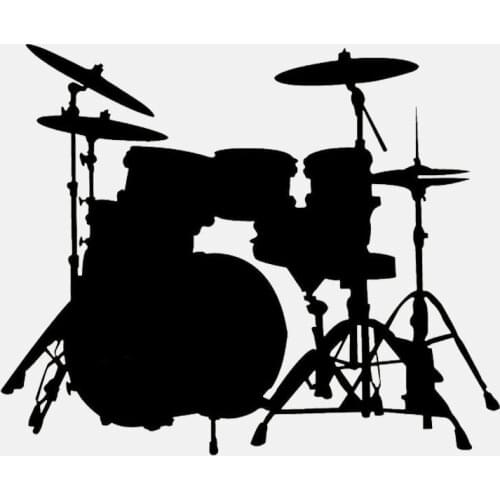 Dawasaru Drum Set Rock Band Music Car Stickers Personalized Decals Laptop Suitcase Motorcycle Auto Accessories PVC,15cm*12cm