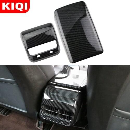 Car Carbon Fiber ABS Rear Back Air Vent Outlet Cover Trim For Tesla Model 3 2016-2020 Accessories Interior Accessories
