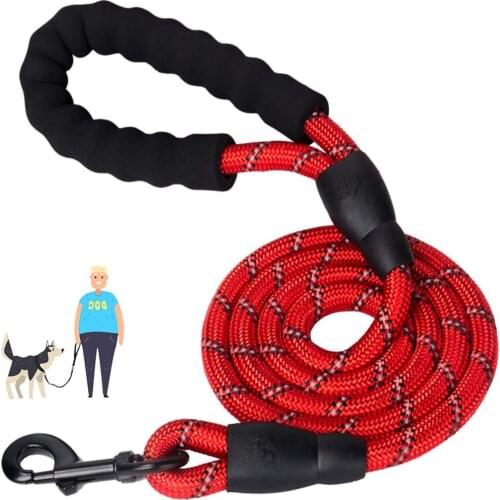 1.5M Strong Duty Nylon Dog Training Leash with Padded handle Retractable Leash with 360° Metal Clips for Small Medium Large Dogs