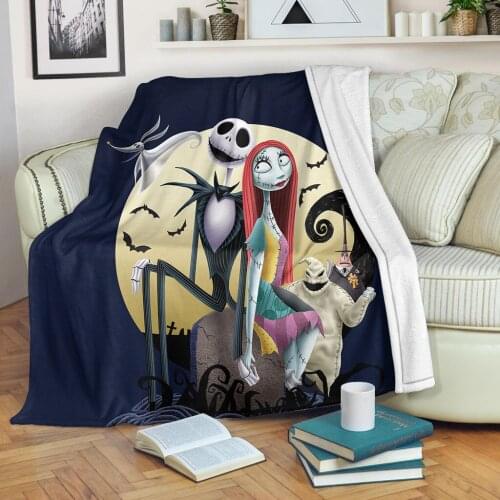 DARMIAN New Corfortable Fleece Blankets Fashion Nightmare Design Printed Plush Throw Blankets Home Sofa Bed Decortion Thin Quilt