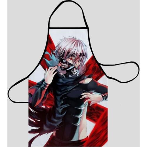 New Arrival Kaneki Ken Tokyo Ghoul Kitchen Aprons For Women Oxford Fabric Cleaning Pinafore Home Cooking Accessories Apron