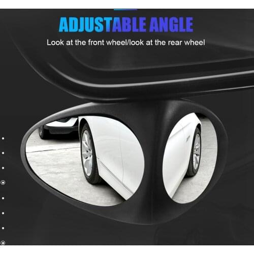 New Car Blind Spot Mirror Rotatable 2 Side Wide Angle HD Blind Spot Mirror For Car Reverse Rearview Auxiliary Blind Spot Mirror