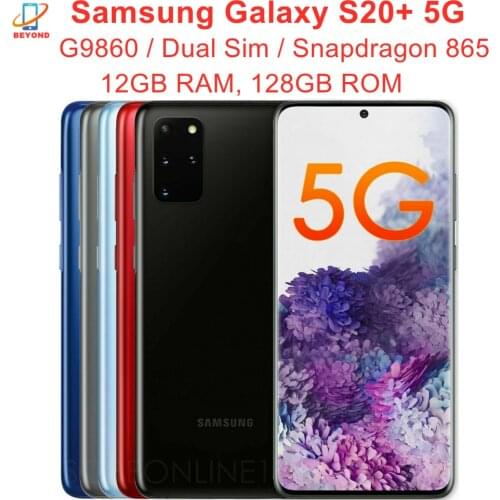 Samsung Galaxy S20+ S20 Plus 5G Dual Sim G9860 6.7" 12GB RAM 128GB ROM Snapdragon 865 NFC 4 Camera Original Cell Phone