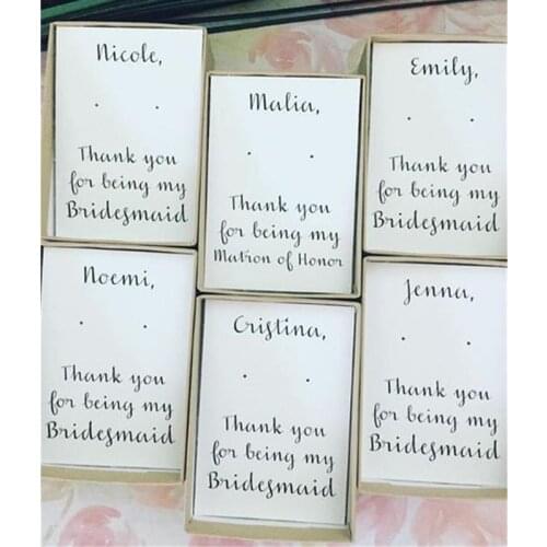 Thank you for being my bridesmaid,personalized bridesmaid proposal,Custom earring card,kraft jewelry box,Design bridesmaid gift