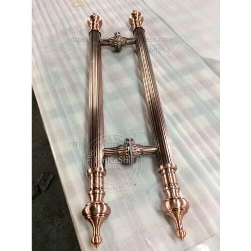 Ancient copper color aluminum door handle glass door wooden door stainless steel handles 1000mm
