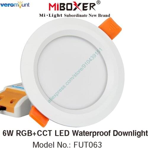 MiBoxer FUT063 6W RGB+CCT LED Downlight AC110V 220V Ceiling Spotlight 2.4G RF Wireless WiFi APP Alexa Google Voice Control