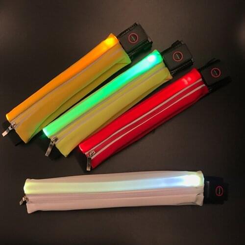 Light up Glowing Flashing Lamp USB Waterproof LED Night Walking Running Gift Party Night Bar Club Lighted Waist Purse Bag Pouch