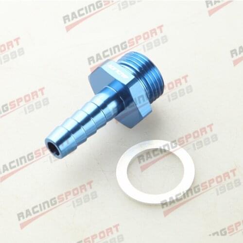 Fuel Pump Inlet M18*1.5 To 3/8" (9.5mm) Barb Aluminum Adapter Blue