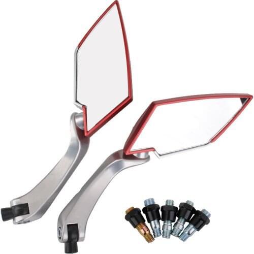 1 Pair Universal Motorcycle Mirror Quads & ATVs Rearview Mirrors Back Side Convex Mirror 8mm 10mm Diamond Mirrors