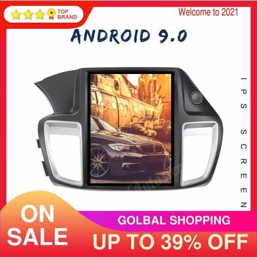Vertical Screen Android 9.0 4+64GB Car Audio GPS Navigation For Honda Accord 9 2012-2017 Head Unit Multimedia Player Tesla style