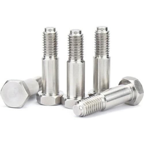 2Pcs M10 M12 Stainless Steel 304 Hex Shoulders Screw Hexagon Shaft shoulder Shafts Sleeve Reamed Hole Bolt GB27 35mm-65mm Length