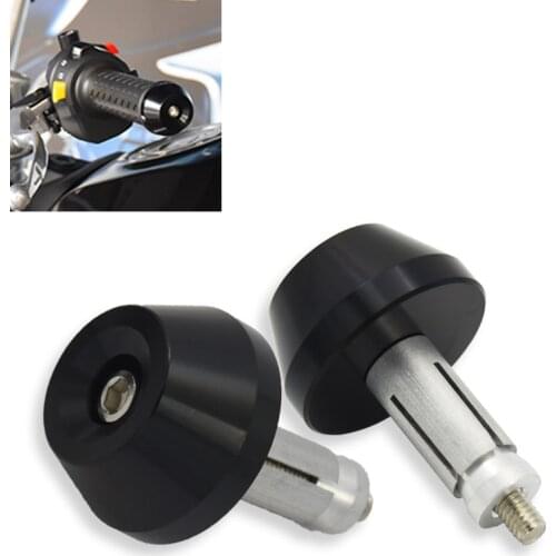 Vintage Motorcycle Handlebar End Plugs For Harley Softail Sportster Cafe Racer Motorbike Handle Bar End Cap Black Silver Moto