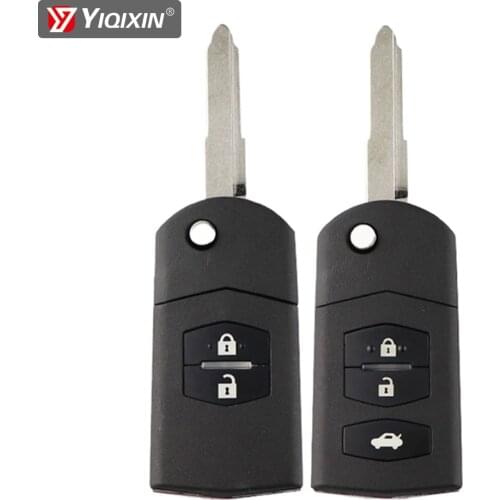 YIQIXIN 2/3 Button Folding Flip Car Key Shell Fob Case With Uncut Blade For Mazda 2 3 5 6 RX8 MX5 M6 CX5 Remote Key Shell